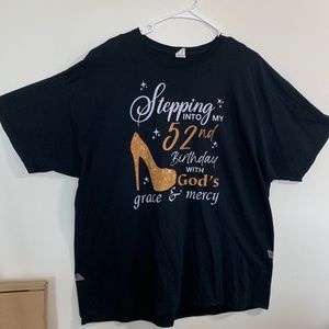 T-Shirt “Stepping Into My 52nd Birthday with God’s Grace and Mercy Size 2x